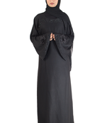 Black brasso art silk abaya