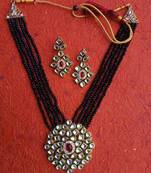 Black Polki Pearl Kundan  Necklace Sets