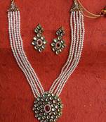 Beige Polki pearl Kundan  Necklace Sets