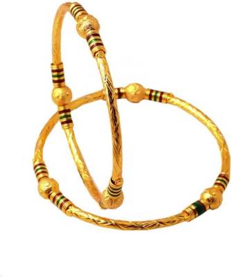 Most Selling High Gold Meenawork 2 Pcs Ball Bangle 1