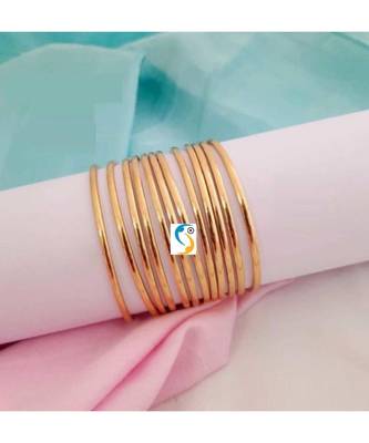 High Gold Daily Wear 12 Pcs Plain Bangle. 1
