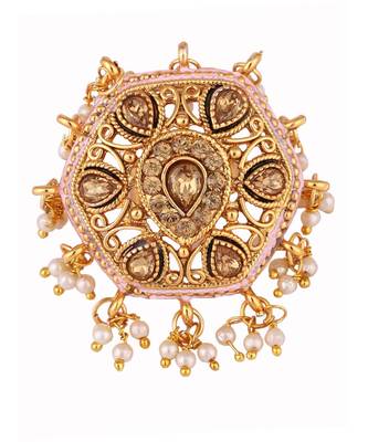 Gold Tone Embellished With Pearls Adjustable Finger Ring 2