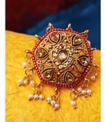 Gold Tone Embellished With Pearls Adjustable Finger Ring