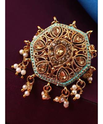 Gold Tone Embellished With Pearls Adjustable Finger Ring 1