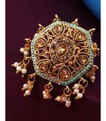 Gold Tone Embellished With Pearls Adjustable Finger Ring