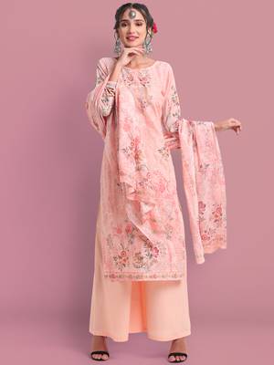 Peach embroidered cotton salwar 1