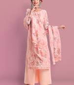 Peach embroidered cotton salwar