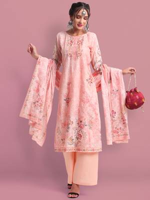 Peach embroidered cotton salwar 2