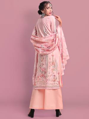 Peach embroidered cotton salwar 3