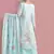 Turquoise embroidered cotton salwar