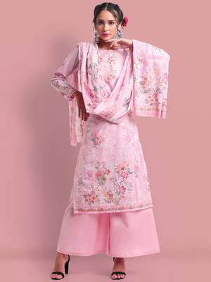 Pink embroidered cotton salwar 1