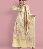 Yellow embroidered cotton salwar