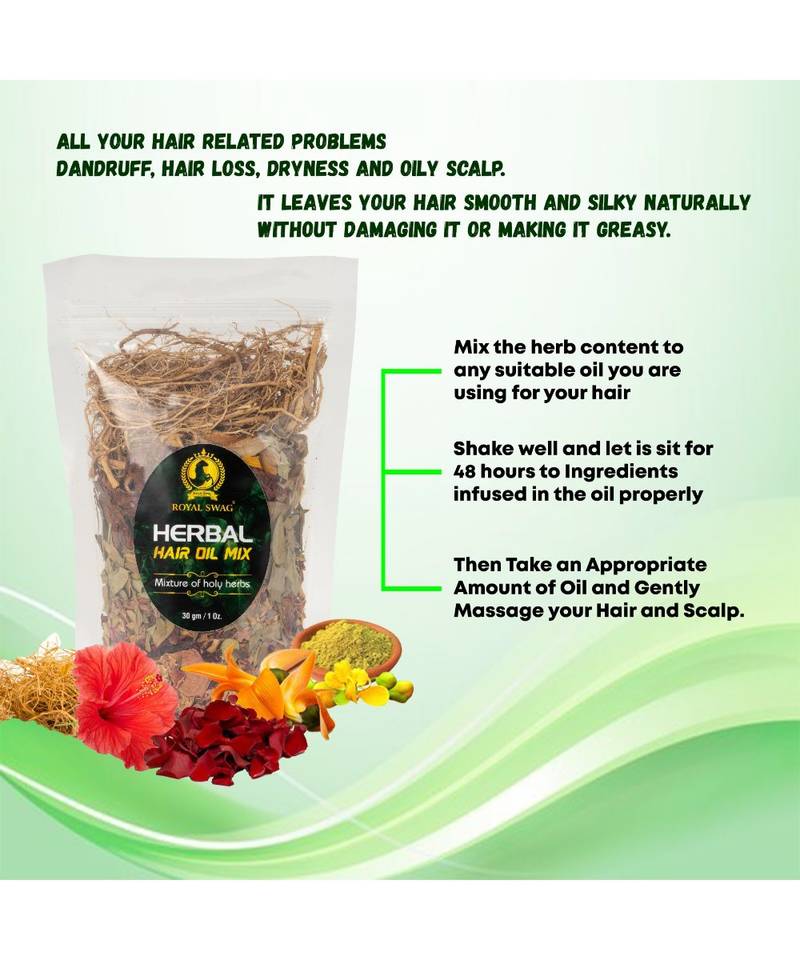 Royal Swag Ayurvedic Hair Oil Mix Combo Pack with Herbal Mix for Healthy Hair Growth Natural Dried Herbs 30G (Pack of 2)