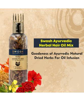 SWOSH Ayurvedic Hair Oil Mix Combo Bottle with Herbal Mix for Healthy Hair Growth Natural Dried Herbs 30G (Pack of 2) 2