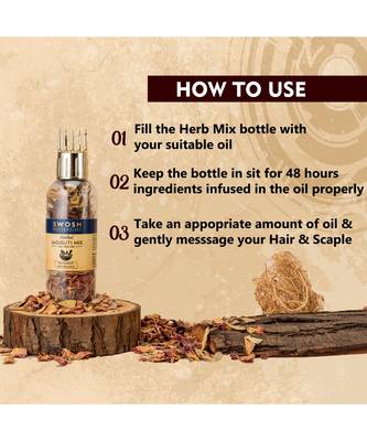 SWOSH Ayurvedic Hair Oil Mix Combo Bottle with Herbal Mix for Healthy Hair Growth Natural Dried Herbs 30G (Pack of 2) 4