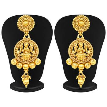 Attractive Five Strings Temple Jewellery Gold Plated Necklace Set 5