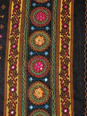 Black Embroidered Cotton Traditional Navratri Dandiya Raas Garba Festival Function Semi Stitched Lehenga Choli 5