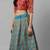 Turquoise embroidered silk semi stitched lehenga