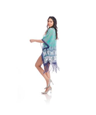 Green Geometric Print Kaftan Cover up to keep you updated with the Latest Fashion 2