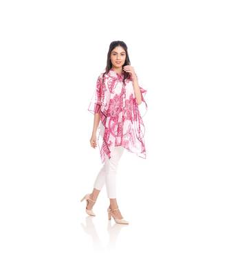 Pink and White Floral Print Multiway Button Poncho to keep you updated with the Latest Fashion 2