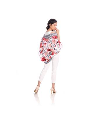 White and Pink Floral Print Cape to keep you updated with the Latest Fashion 4