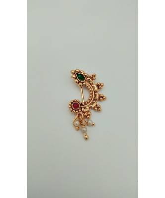 Gold Plated Nose Pin in Multicolor 1
