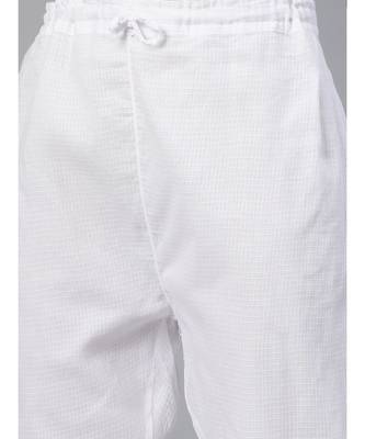 Ada Women Hand Embroidered White Kota Chikan Kurta Set with Slip - A811112 5