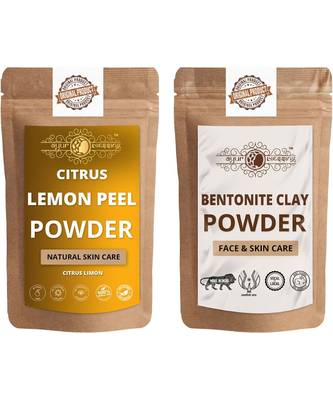 Lemon Peel and Bentonite Clay Powder For Face Pack  For  Face Mask    Natural & Herbal 1