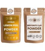 Lemon Peel and Bentonite Clay Powder For Face Pack  For  Face Mask    Natural & Herbal