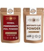 Pomegranate Peel and Bentonite Clay Powder For Face Pack  For  Face Mask    Natural & Herbal