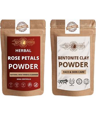Rose Petals and Bentonite Clay Powder For Face Pack  For  Face Mask    Natural & Herbal 1