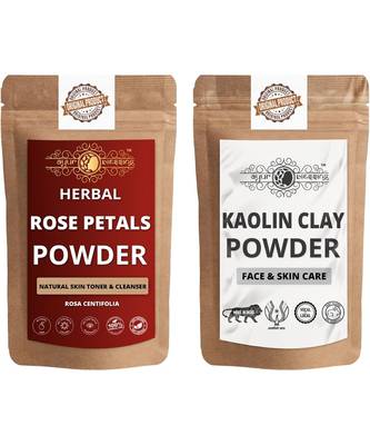 Rose Petals and Kaolin Clay Powder For Face Pack  For  Face Mask    Natural & Herbal 1