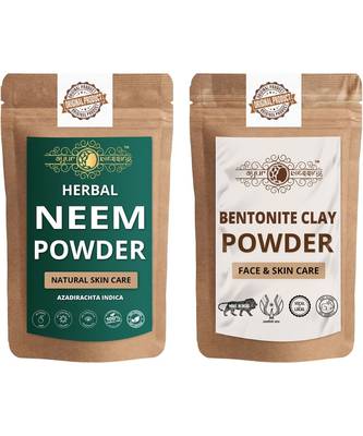 Neem and Bentonite Clay Powder For Face Pack  For  Face Mask    Natural & Herbal 1