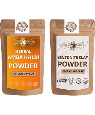 Amba Haldi and Bentonite Clay Powder For Face Pack  For  Face Mask    Natural & Herbal 1