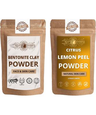 Bentonite Clay and Lemon Peel Powder For Face Pack  For  Face Mask    Natural & Herbal 1