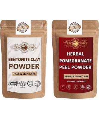 Bentonite Clay and Pomegranate Peel Powder For Face Pack  For  Face Mask    Natural & Herbal 1