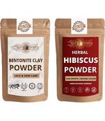 Bentonite Clay and Hibiscus Powder For Face Pack  For  Face Mask    Natural & Herbal