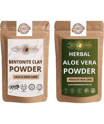 Bentonite Clay and Aloe Vera Leaf Powder For Face Pack  For  Face Mask    Natural & Herbal 1