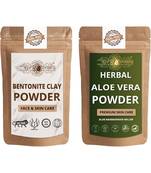 Bentonite Clay and Aloe Vera Leaf Powder For Face Pack  For  Face Mask    Natural & Herbal