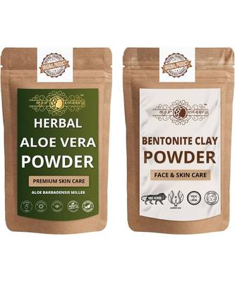 Aloe Vera Leaf and Bentonite Clay Powder For Face Pack  For  Face Mask    Natural & Herbal 1