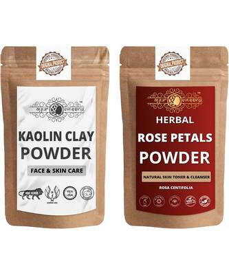 Kaolin Clay and Rose Petals Powder For Face Pack  For  Face Mask    Natural & Herbal 1