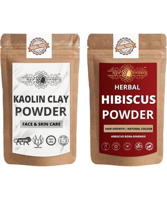 Kaolin Clay and Hibiscus Powder For Face Pack  For  Face Mask    Natural & Herbal 1