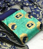  Light green Banarasi silk Unstitched dress material