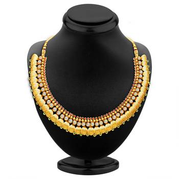 Fascinating Gold Plated Temple Jewellery Necklace Set 3