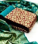  Maroon Banarasi silk Unstitched dress material