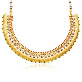 Fascinating Gold Plated Temple Jewellery Necklace Set 4