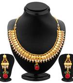 Marvellous Gold Plated Temple Jewellery Necklace Set