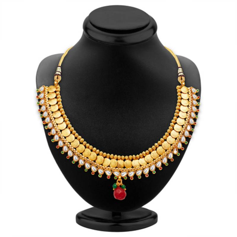 Marvellous Gold Plated Temple Jewellery Necklace Set