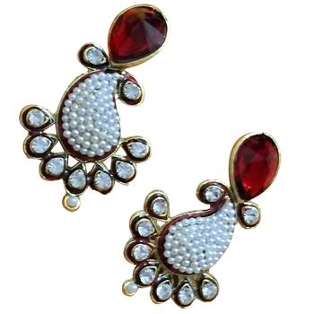 Maroon danglers-drops 1