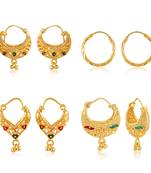 Beautiful Gold Plated Clip on Bucket basket and Chand Bali earring Combo